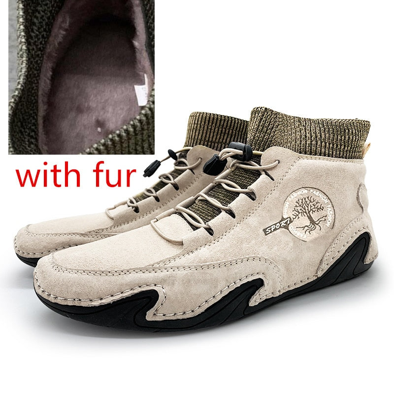 Men's Sneakers cow suede Leather Men Loafers Shoes Fashion Slip on Men Driving Shoes Soft Sapato Masculino Mocassin Homme