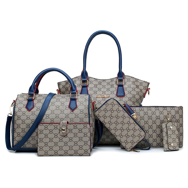 Women's Handbag Ladies Fashion Should Bags Large Capacity PU leather Messenger Bag A Whole Set