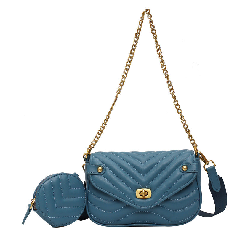 New Bag Women Diagonal Mesh Red Summer Shoulder Bag Shoulder Bag Women Small Design Sense Chain Embroidered Thread Mother Bag