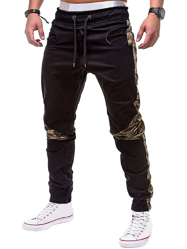 Elastic Waist Camo Patchwork Jogger Pants