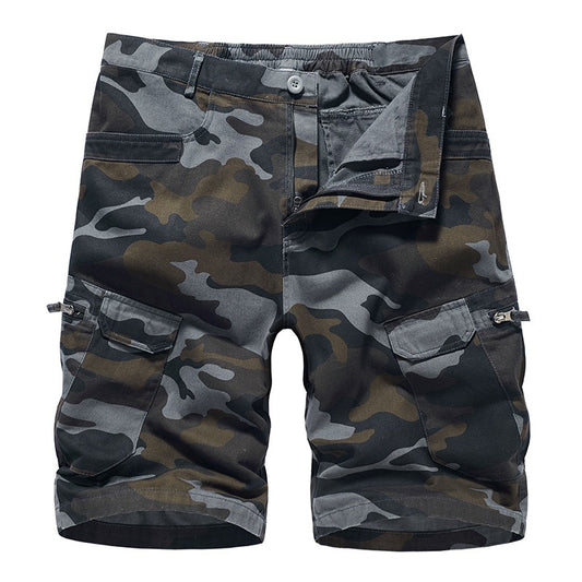 New Mens Workwear Shorts, European and American Camouflage Loose Fitting Oversized Casual Mens Capris