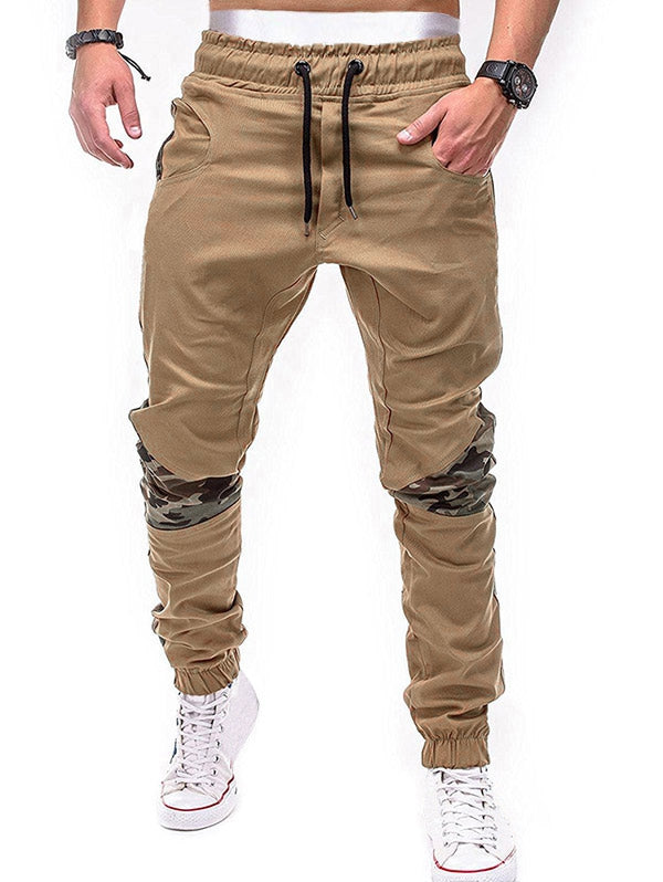 Elastic Waist Camo Patchwork Jogger Pants