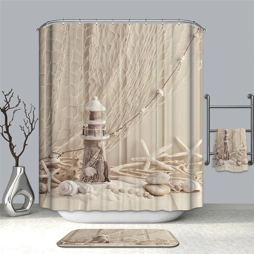 3D Printing Shower Curtains for Bathroom Waterproof Polyester Fabric Shower Bath Curtain With Hooks Bathroom