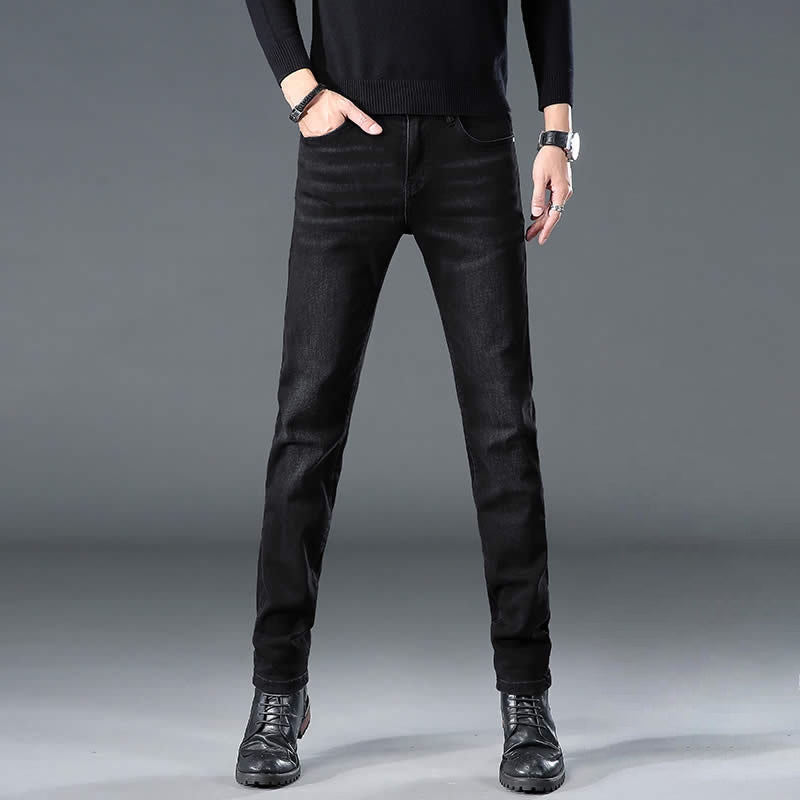 New Fashion Men's Jeans Nine Part Simple Casual Men's Trousers Small Feet Thin Korean Pants