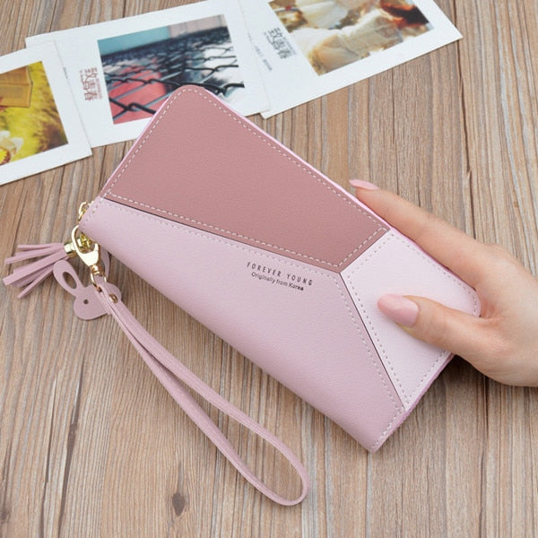 Luxury Brand Leather Wallets Women Long Zipper Coin Purses Tassel Design Clutch Wallets Female Money Bag Credit Card Holder