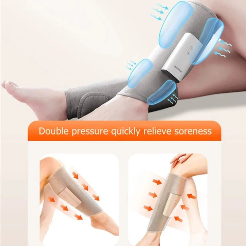 360° Air Compression Beauty Leg Massager Heating Wireless Rechargeable Fully Wrapped Relieve Calf Muscle Fatigue Relaxation Gift