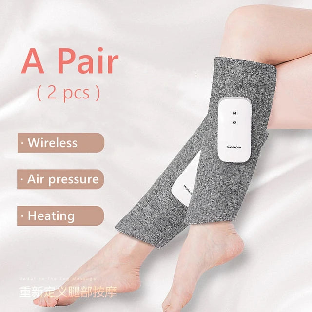 360° Air Compression Beauty Leg Massager Heating Wireless Rechargeable Fully Wrapped Relieve Calf Muscle Fatigue Relaxation Gift