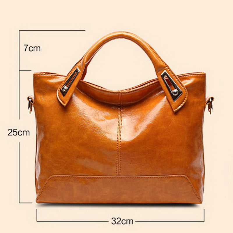 Women Oil Wax Leather Designer Handbags High Quality Shoulder Bags Ladies Handbags Fashion brand PU leather women bags