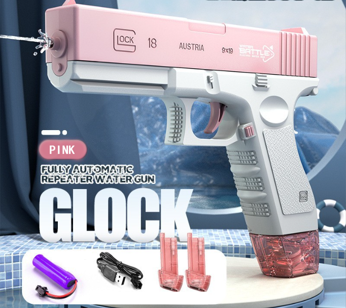 Summer New Children Water Gun Fully Automatic Continuous Electric Water Gun Glock Boy Water Playing Toys