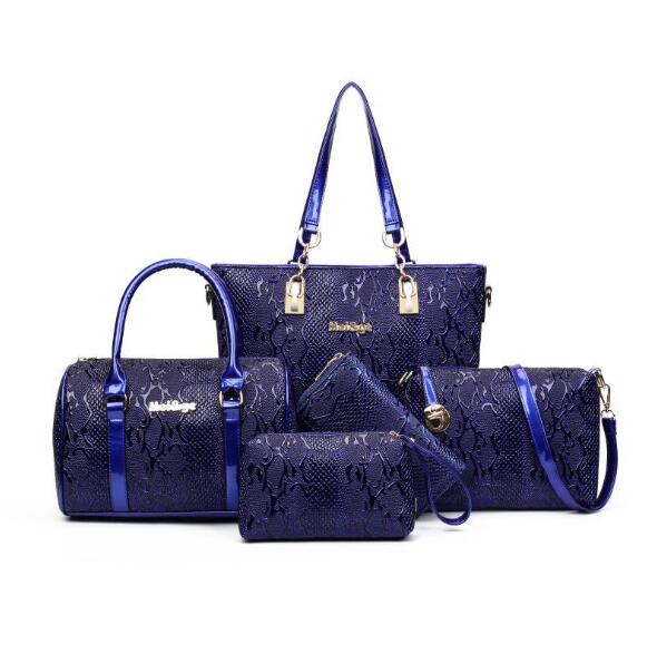 Women bag Leather Handbags Fashion Shoulder Bags Female Purse High Quality Six-Piece Set Designer Brand Bolsa Feminina