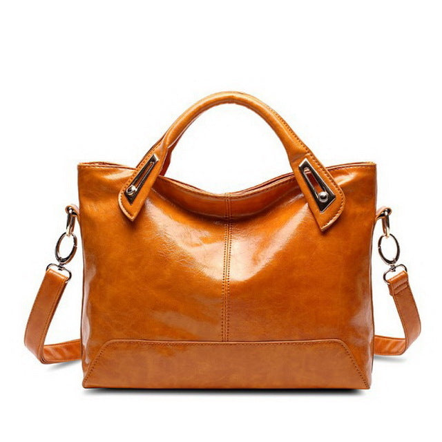 Women Oil Wax Leather Designer Handbags High Quality Shoulder Bags Ladies Handbags Fashion brand PU leather women bags