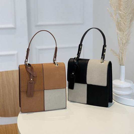 Trendy Fashion Ladies Handbag Bag New Simple Stitching Square Shoulder Messenger Bag