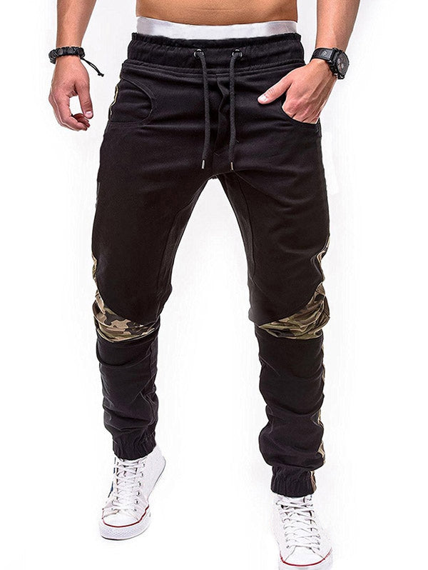 Elastic Waist Camo Patchwork Jogger Pants