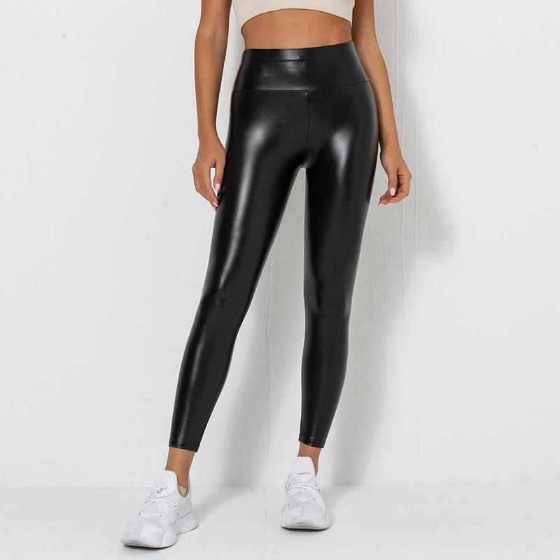 Slim Fit Sexy Leather Pants New PU Bright Large Size Leather Pants Women's Leggings Outer Wear Hip Raising High Waist Tights