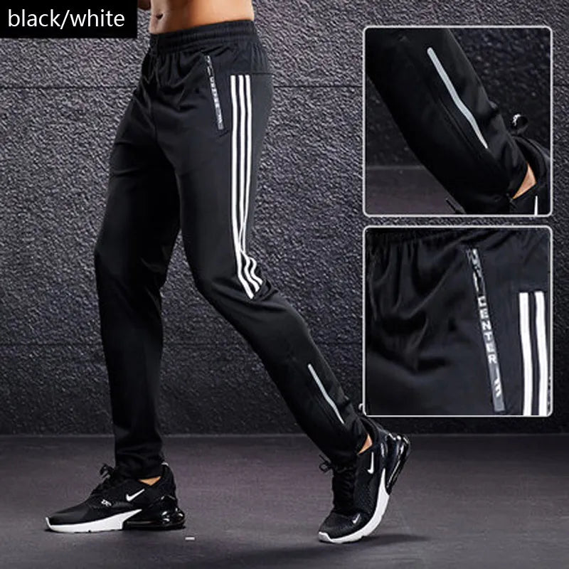 New Sport Pants Men Running Pants With Zipper Pockets Training and Joggings Men Pants Soccer Pants Fitness Pants For Men