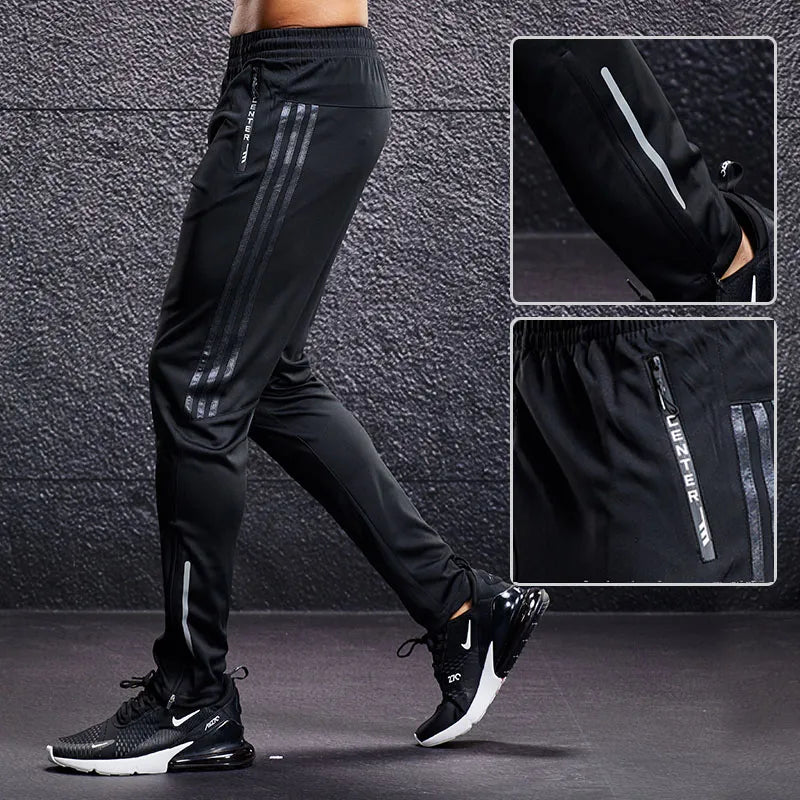 New Sport Pants Men Running Pants With Zipper Pockets Training and Joggings Men Pants Soccer Pants Fitness Pants For Men